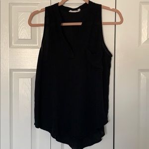 Black sleeveless blouse